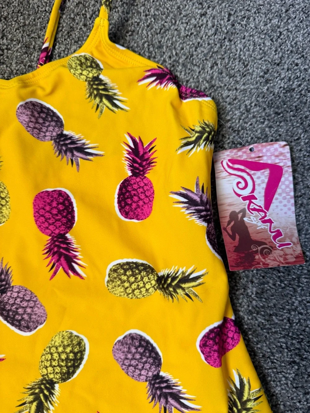 Kanu Surf Girls Yellow Pineapple Print One-Piece Swimsuit